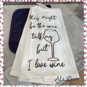 I love wine embroidered kitchen towel set - home decor Target, wine lovers